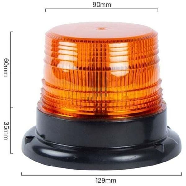 Orange LED Rotating Warning Light. Magnetic Flashing Warning Lamp for Vehicles with 12V-80V Cigarette Lighter Socket