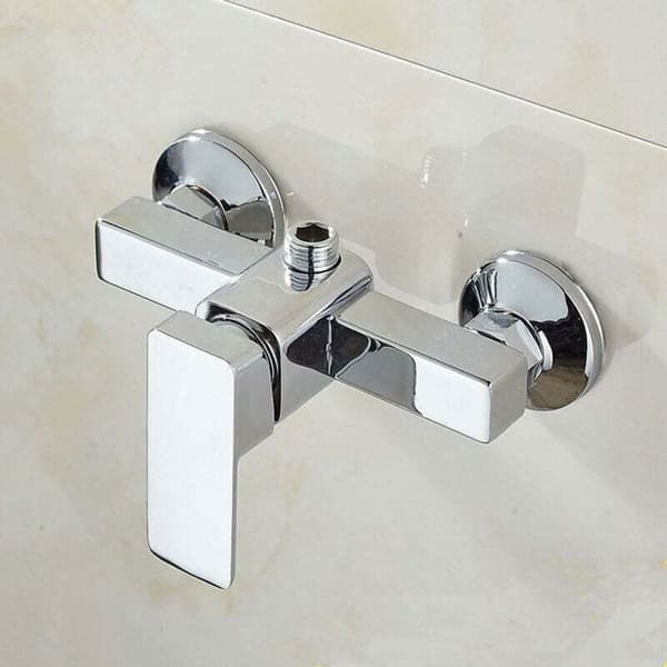 Veggmontert dusjkran - Termostatisk blandebatteri - Solid messingkropp - Kromfinish