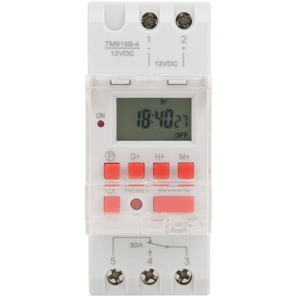 12V DC 30A Ugentlig Timer med LCD-skærm og Nedtællingsfunktion
