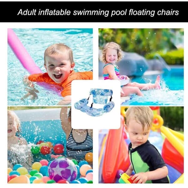 Voksen flydende poolstole - Oppustelig PVC poolstol - Letvægts og foldbar