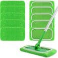 10 gjenbrukbare kluter til Swiffer Sweeper, vaskbare mikrofiber erstatningsmoppkluter, våtmopp og