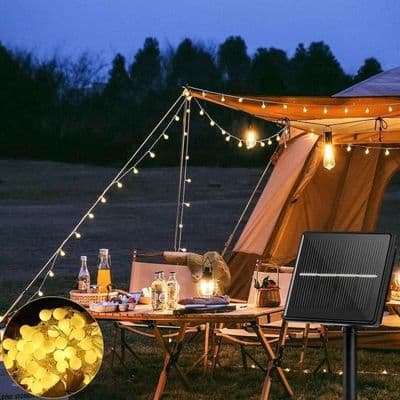 Solar lyskæde 5m - 20 LED - IP65 vandtæt - 8 tilstande - Varm hvid