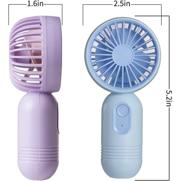 Mini bärbara fläktar, set om 3. Lätt och bärbar, batteridriven, 3 fläkthastigheter.
