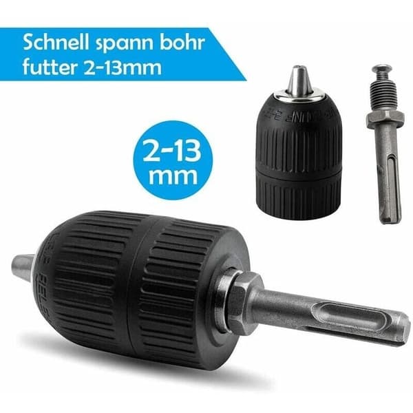 Keyless Drill Chuck with 1/2\" SDS Adapter. Heavy-Duty, Removable Keyless Chuck Conversion Tool for SDS, GSB, and GSR Drills.