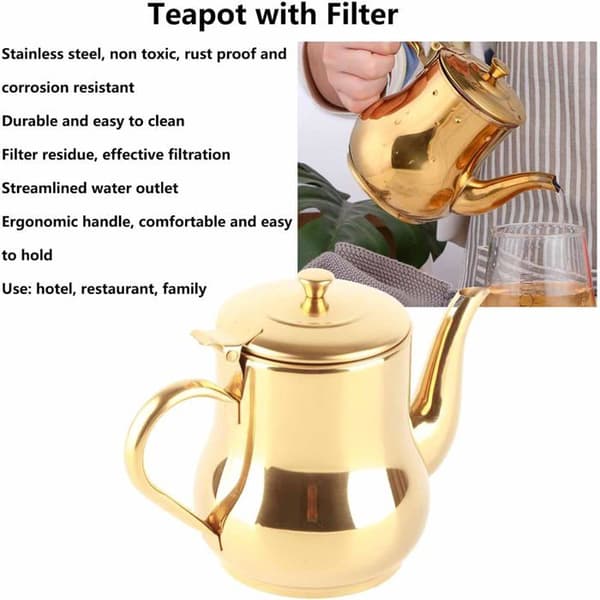 Tekanna Rostfritt stål - 500 ml - Guld - Hållbar