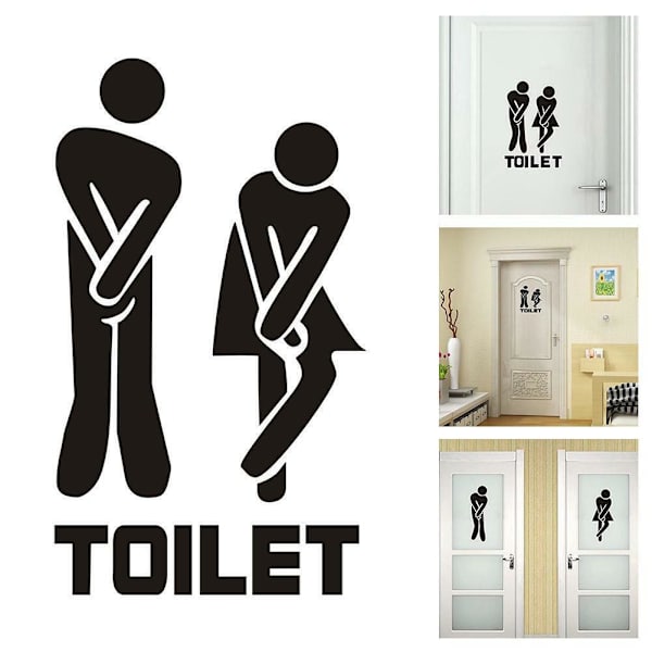 Väggdekal Dörrsticker otålig toalett badrum rolig väggkonst dekal skylt vinyl R6D1