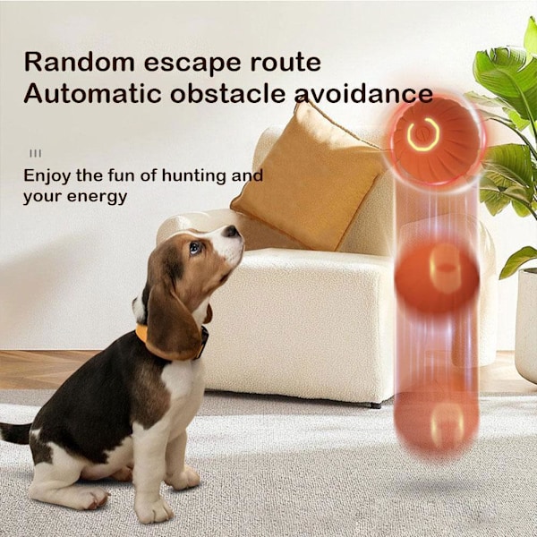 1x Smart Hundleksak Boll Elektronisk Interaktiv Leksak Rörlig Boll för Valp Katt K orange 1pcs