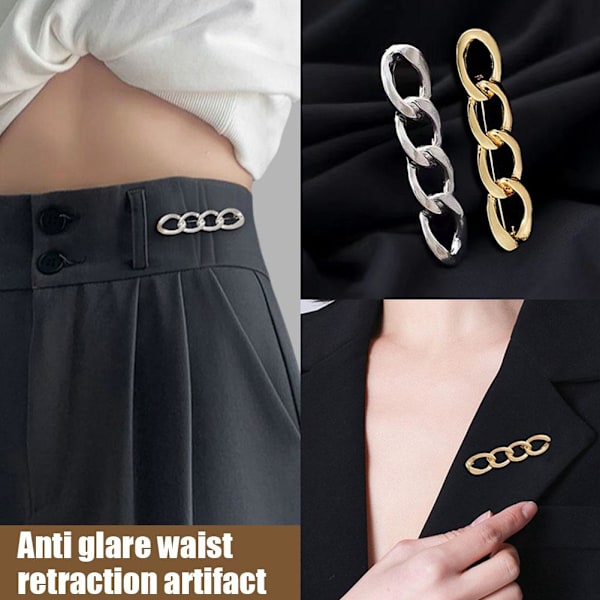 Knapp Midjeband Förlängt Midjeklämma Brosch Halsringningstillbehör✨b O6K9 E5Z4 sliver one-size