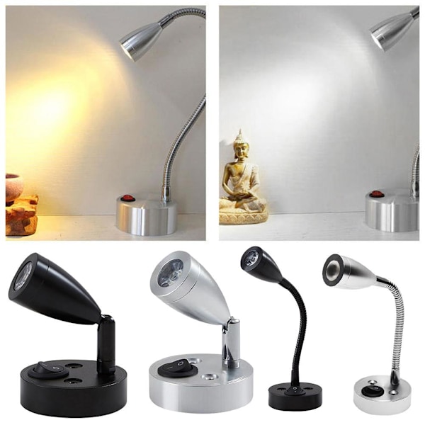 RV Läslampor Interiör Armatur 12V LED med USB Ljus P Läsningsport RV F9P7 Silver A 3200K