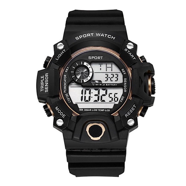 Digital Lysande Unisex Sport Vattentät Klocka Herrklockor Mode Damarmbandsur A7K9 Gold One size