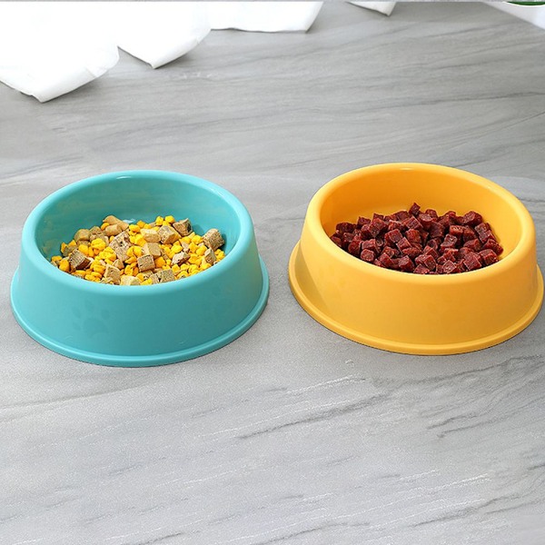 Hundskål med tassavtryck, halkfri, universell matskål för husdjur blue 1pcs