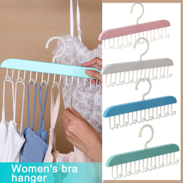 Bälteshängare för garderob, halkfri förvaring, antihalk, multikrok, BH-hängare white 1PC