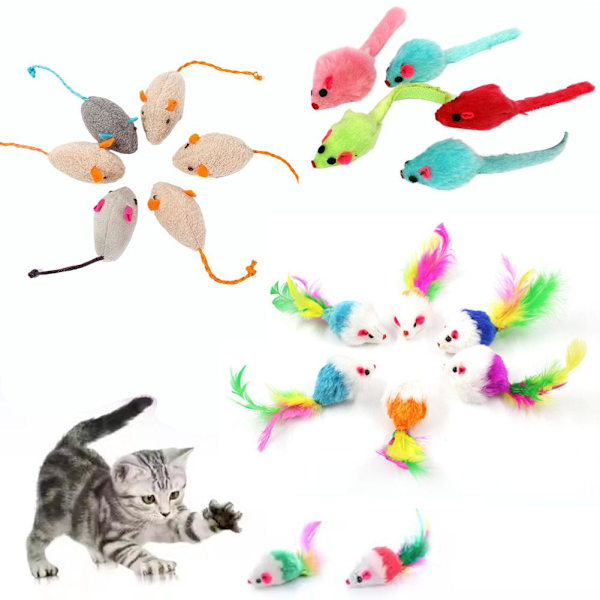 10 st Möss Husdjur Kattunge Leksak Present Leksaker Skrapa Rassel Fly 4 1set