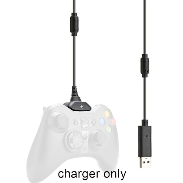 Trådlös laddningskabel för XBOX360-kontroller USB-laddningskabel black One-size