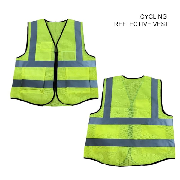 1 st Reflexväst HÖG SYNLIGHET ARBETE VÄST SÄKERHET REFLEKTERANDE I1T2 Fluorescent yellow Mesh fabric