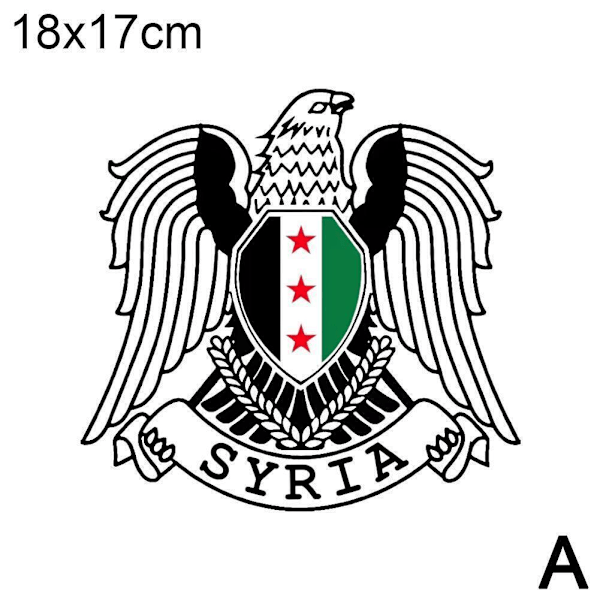 Syrien Flagga Syrisk Vapen Multi Storlekar Bildekal Självhäftande VBest V5P9 A18x17cm One size