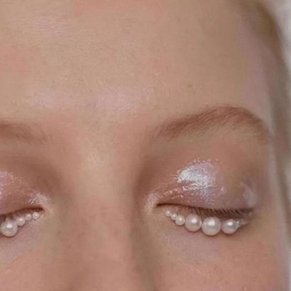 Ögonbrynsmakeup Ansikte Multi-storlek Pärla Ögonbryn Ansikte Borr Strass Dekoration J1Q9 white ab 1pcs