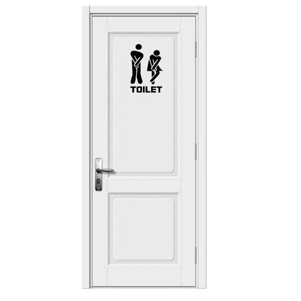 Väggdekal Dörrsticker otålig toalett badrum rolig väggkonst dekal skylt vinyl R6D1