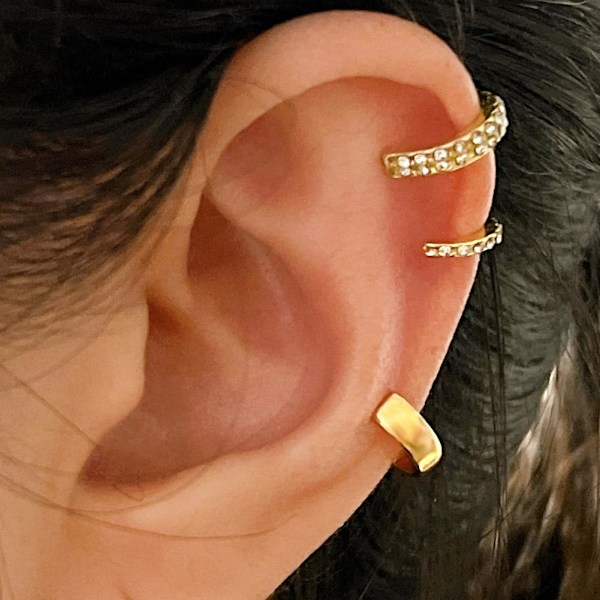 3st/set Dam Legering Örhänge Öronmudd Brosk Icke U4U7 W2I5 V3N1 ∫σ R6C4 Golden A