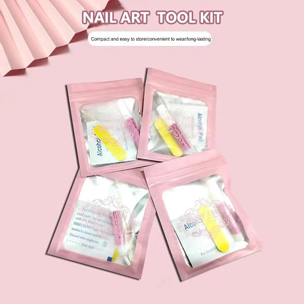 Nagelkonstverktygssats Nagelgelélim DIY-set Filremsa för nybörjare^ C7V5 setA 4pcs