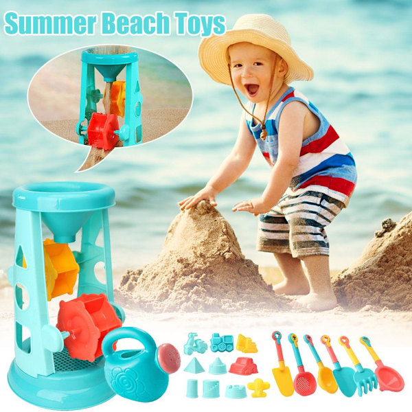Sommarstrandleksaker Kit för barn Sandset Strandspel Leksak Hinkar Spadar Verktyg D8L4 23pcs 1set
