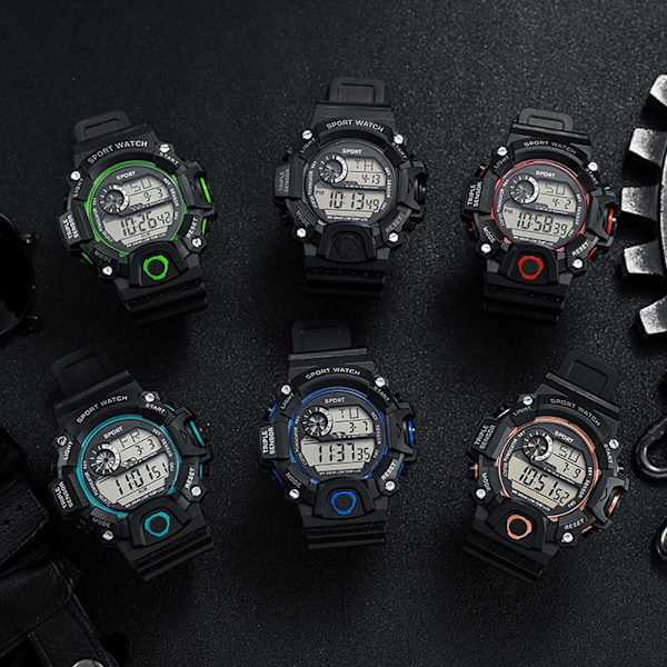 Digital Lysande Unisex Sport Vattentät Klocka Herrklockor Mode Damarmbandsur A7K9 Red One size