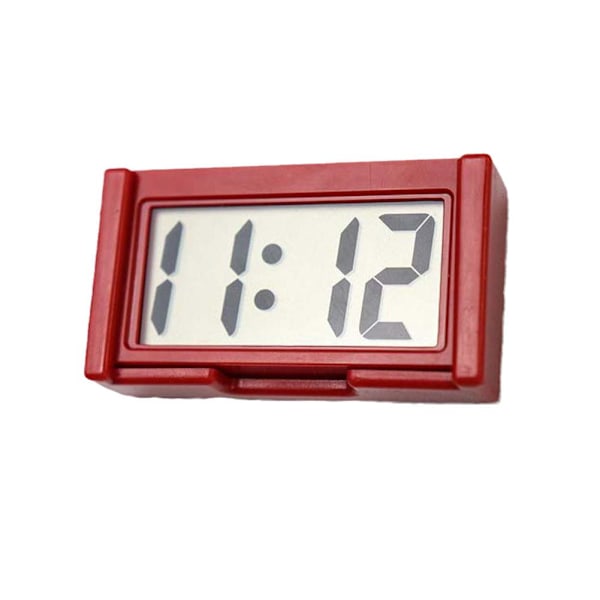 Digital bilklocka för instrumentbräda - Liten LED-klocka självhäftande mini-klocka för fordon Red One size