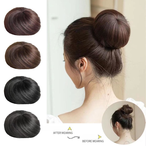 Syntetisk Chignon Donut Roller Hårstycken Elastisk Blond Bun Hai light brown 1pcs