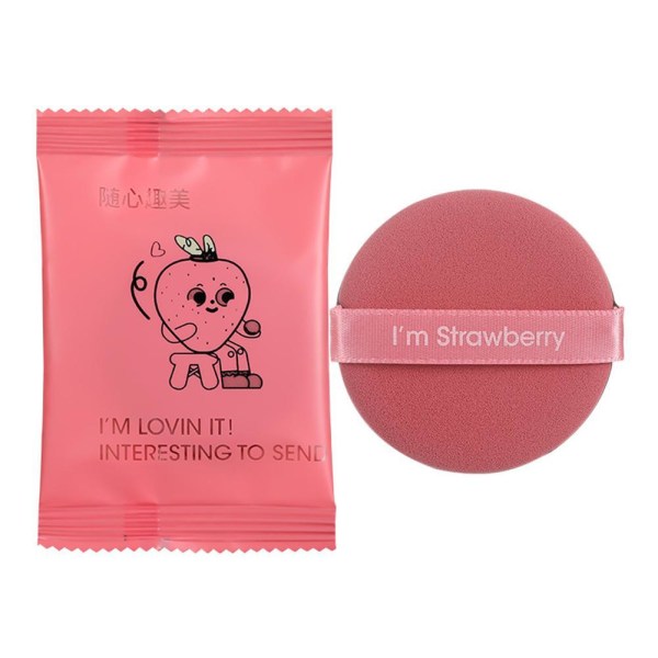 Kvinnor Skönhet Ansiktsbehandling Ansikte Kroppspulver Puff Kosmetisk Makeup Cotto strawberry 1pcs