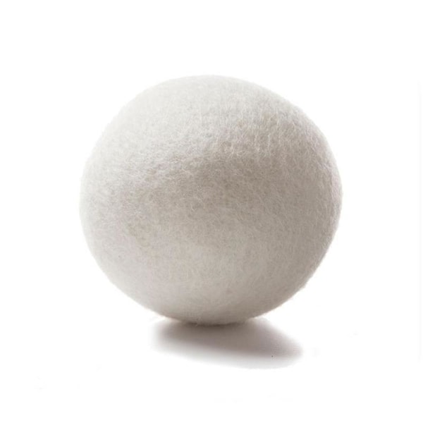 Torkbollar i ull, återanvändbara torkbollar, ullbollar ersätter torkdukar, återanvändbar tvättfleece torrbollssats, tvätt whiteA 6cm 2pcs