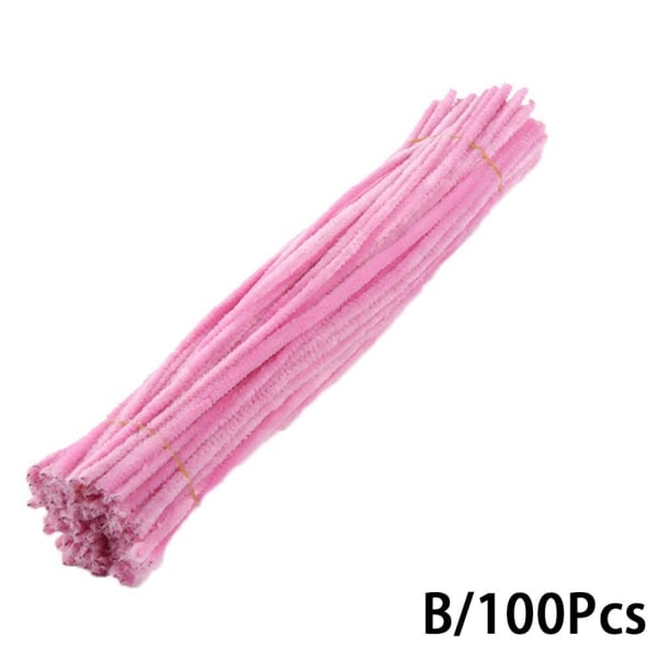 100 st piprensare för barn Plyschstick för barn Pedagogisk leksak pink one-size