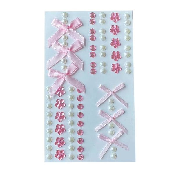 Söta Flickor Rosett Ansiktsklistermärke Ansiktsmakeup Dekoration Q9K7 pink One size