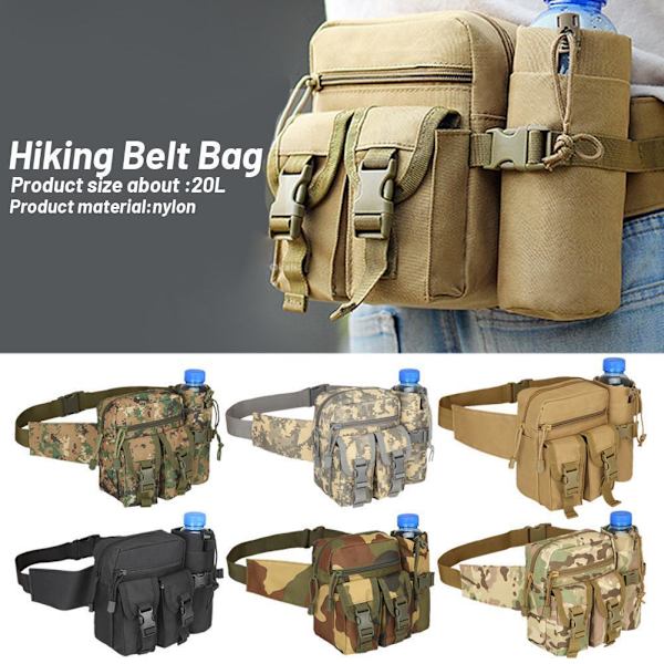 Utomhus Taktisk Midjeväska Militär Camping Vandring Bälte B2H6 C One size