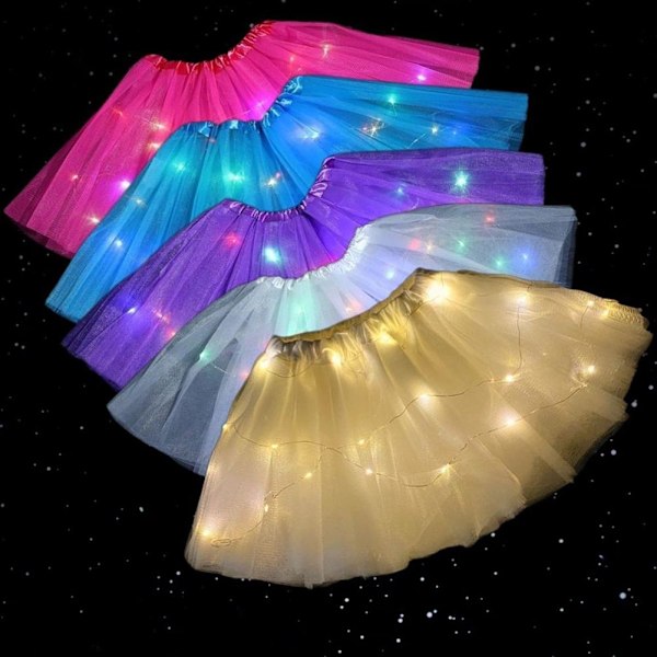 LED Ljuskjol Balettkläder Lysande Maskerad Sparklin A3c4 White 30cm
