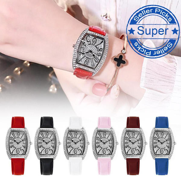 Dam Quartz Klocka Retro Stil Tunnformad Armbandsur Klocka Kvinnlig Student C3s0 Red One size