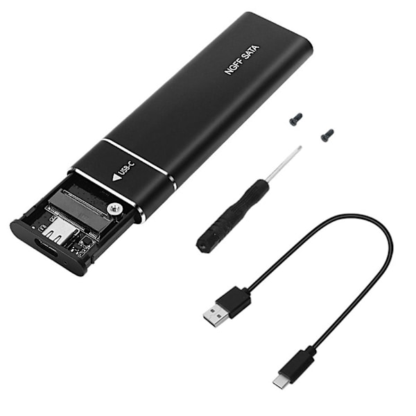 M.2 NVMe SSD-kapsling USB 3.1 Gen 2 till NVMe PCI-E M.2 Drive SSD Hårddisk Ny black NGFF