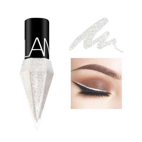Glitter Eyeliner Flytande Skimmer Ögonpenna Långvarig Makeup Glittrig Öga K6J6 white One-size