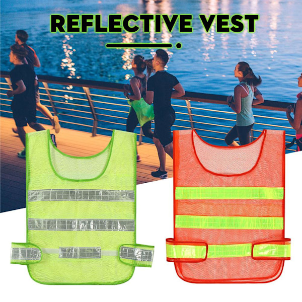 Reflexväst Löpning Säkerhetsvästar Jogging Cykel Kvällssport H 2pc One size