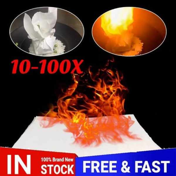 Glitter Eld Papper Rekvisita Askfritt Papper Flampapper För Trolleritrick Flash Papper 10~100ST 10pcs 50*20cm 10pcs