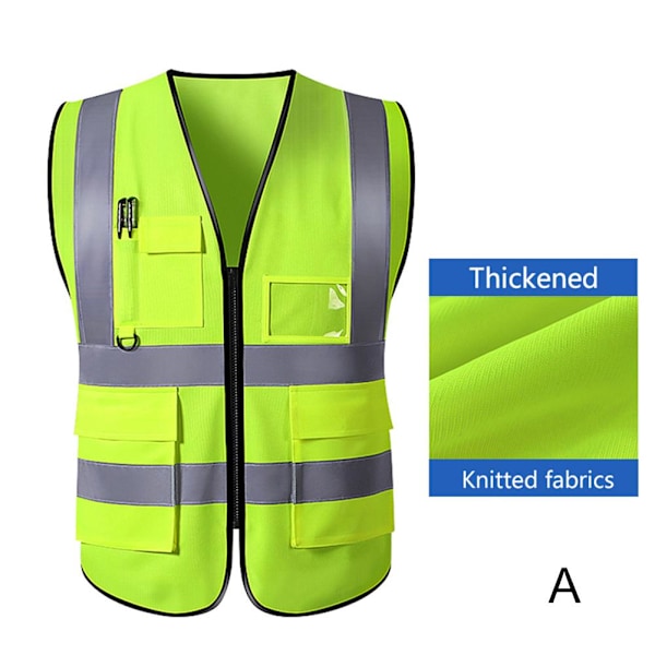 1 st Reflexväst HÖG SYNLIGHET ARBETE VÄST SÄKERHET REFLEKTERANDE I1T2 Fluorescent yellow Mesh fabric