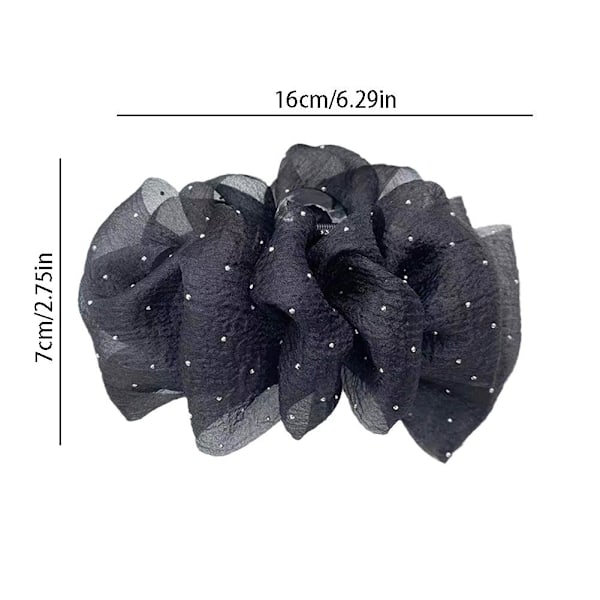 Kvinnor Rosett Bubbla Hårklämma Elegant Stora Hårspännen Klämma Tillbehör US black one-size