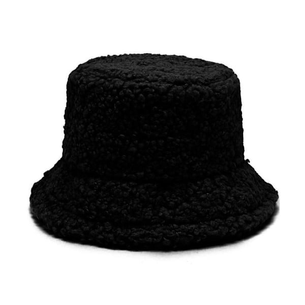 Enfärgad Lammull Fiskarhatt Varm Solhatt Vinter K4A0 Black One size