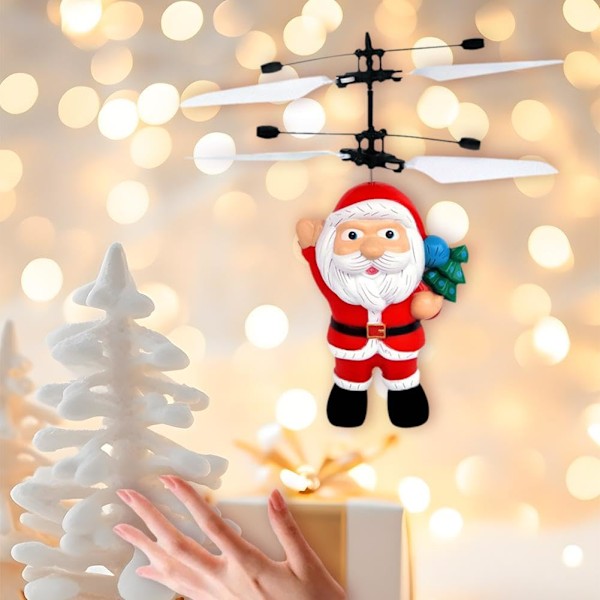 Flygande Jultomteleksaker, Jultomteflygplansleksak, Elektrisk Jultomtehelikopterleksak, Infraröd Induktionskontrollleksak, Jultomte