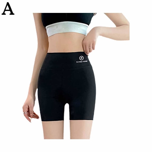 Åtsittande byxor för mage och höftlyft, anti-genomskinliga yoga-leggings i is-silke, sömlösa träningsbyxor för damer, yoga-shorts white M