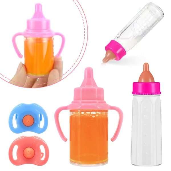 Babydockor Matningsflaska Magisk Set Försvinnande Mjölkleksak Låtsaslek Y8A2 red blue 2pcs