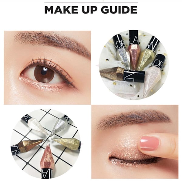 Glitter Eyeliner Flytande Skimmer Ögonpenna Långvarig Makeup Glittrig Öga K6J6 gold One-size