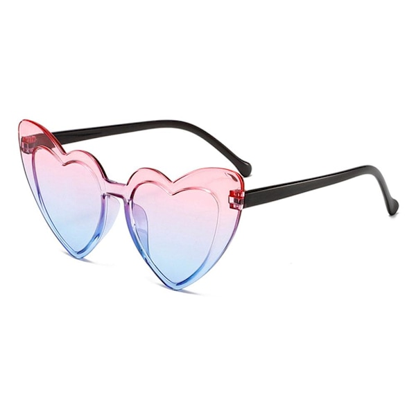 Hjärtformade Solglasögon Dam Mode Oversize Shades Glasögon Sommar Solskydd Resa I2r7 Pink+blue One size