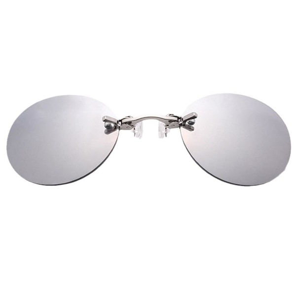 Clip On Näsa Solglasögon Runda Glasögon Matrix Morpheus Vintage Sol UV400 FASQ0 Q6 gray One-size