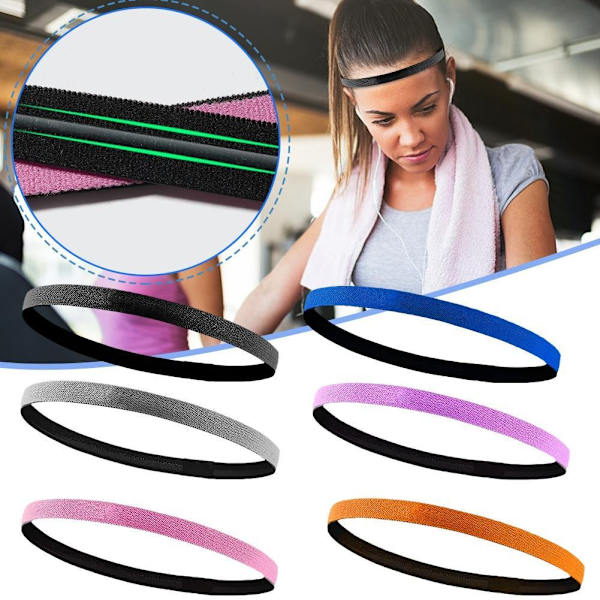 Fint Sportpannband Anti-Slip Svettabsorberande Hög Utomhus Yoga Löpning Stilfull Fitness J1i3 pink onesize
