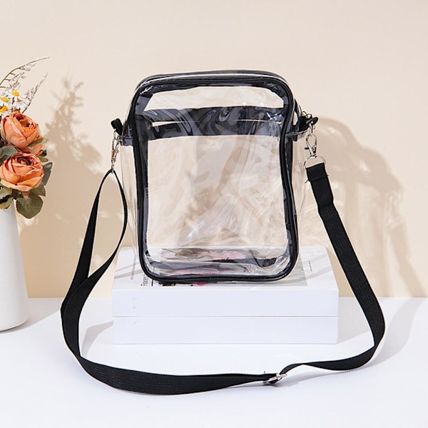Transparent Axelväska Strandväska Förvaringsväska Vattentät Stor Kapacitet Festival Songkran Väska A2z4 Black One size